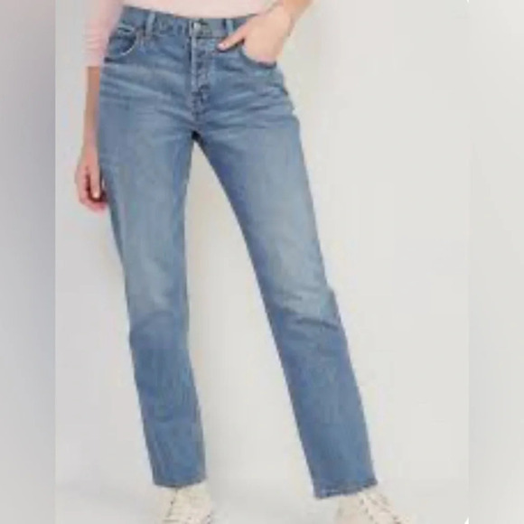 Old Navy Slouchy Straight High Rise button front jeans - size 2 Excellent shape - Picture 8 of 8